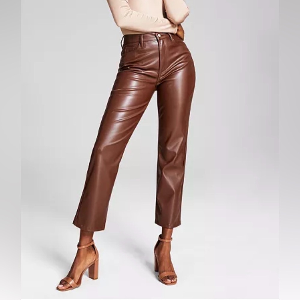 And Now This High-Rise Faux-Leather Straight Pants
